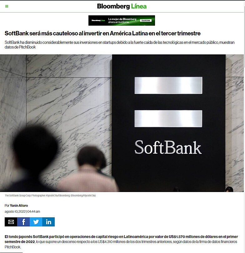 SoftBank será más cauteloso al invertir en América Latina en el tercer trimestre